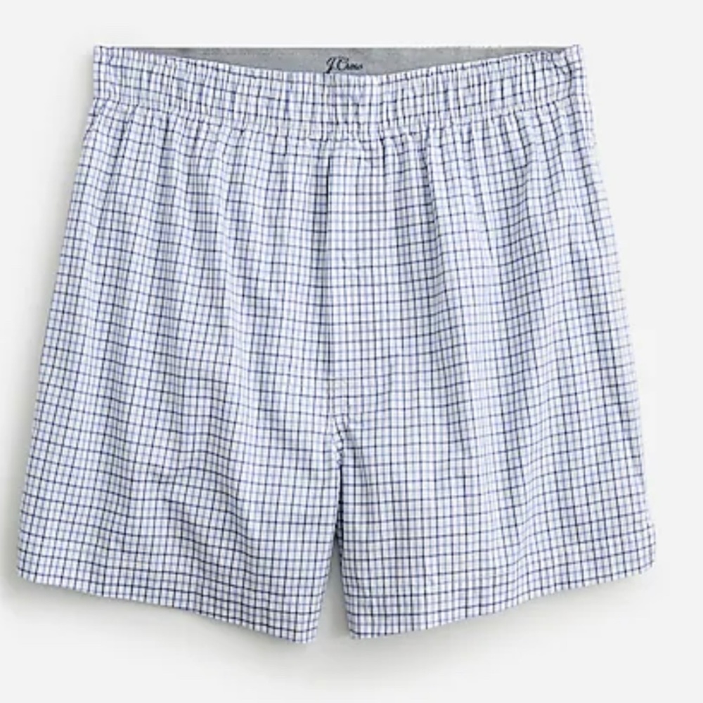 J CREW WINDOW SPACE BLUE & WHITE PRINTED BOXERS